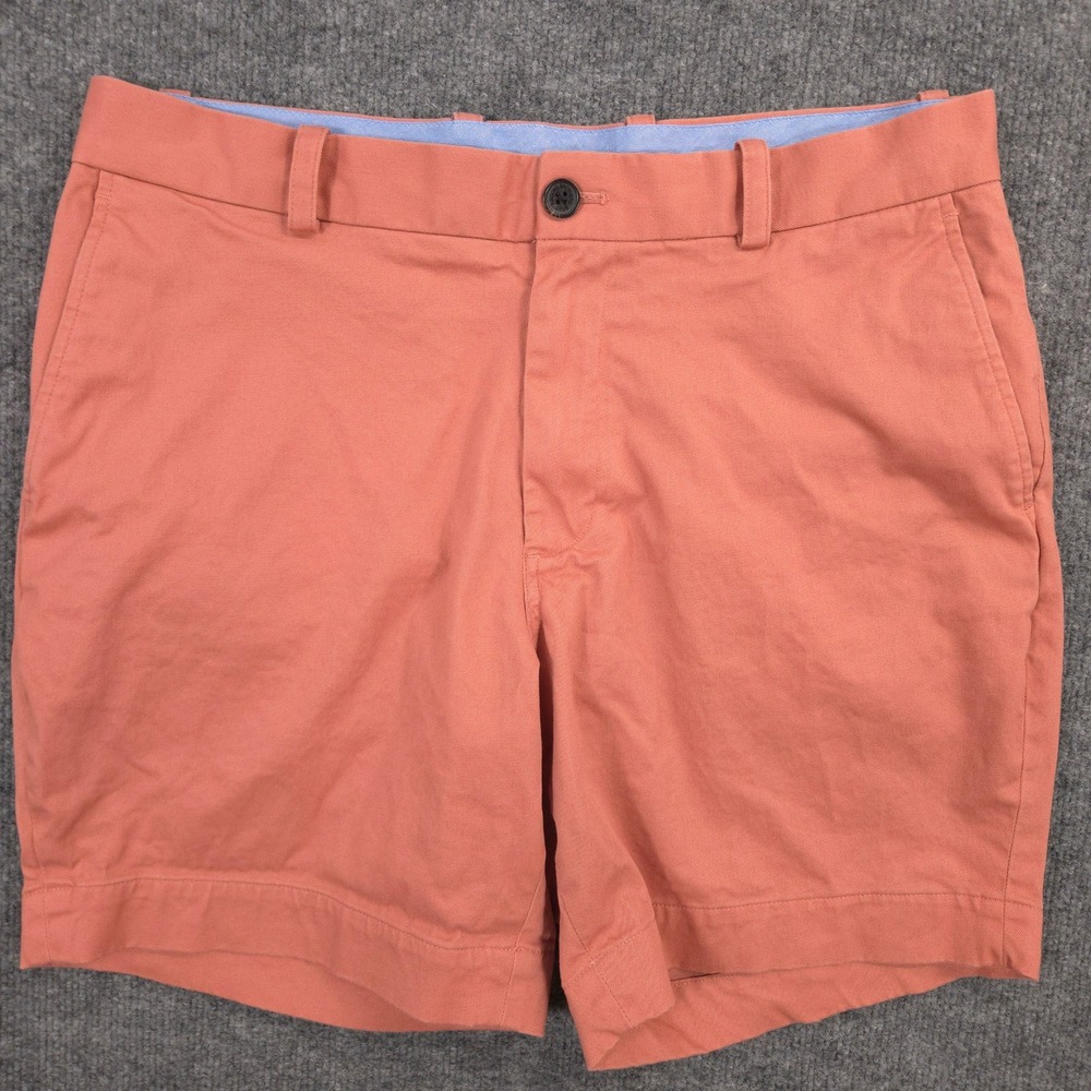 Brooks Brothers Chino Shorts Mens 34 Salmon Stretch Twill Preppy Casual Golf